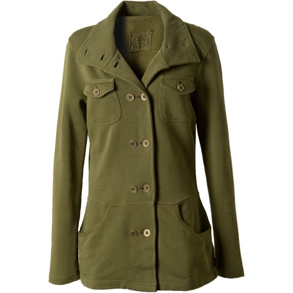 Prana Tori Jacket Olive Green Double Breasted Button Up Pockets Gorpcore